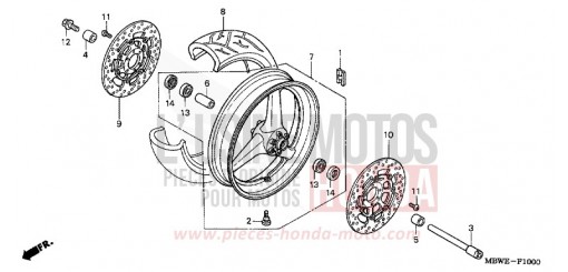FRONT WHEEL CBR600F6 de 2006